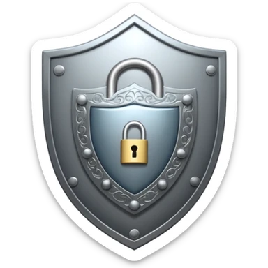 shield with a lock symbol inside sticker