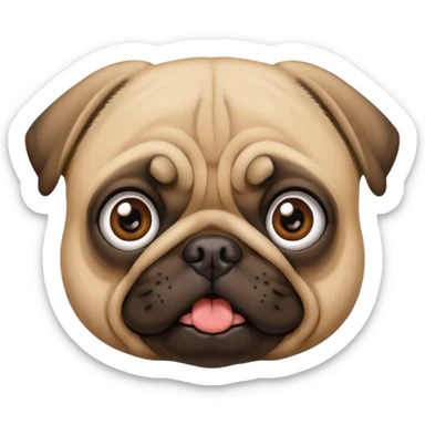 Pug questioning you sticker