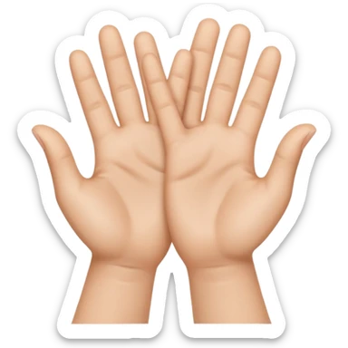 Emoji icon of open hands facing up, soft realistic skin texture, smooth shading, minimal details, centered composition sticker