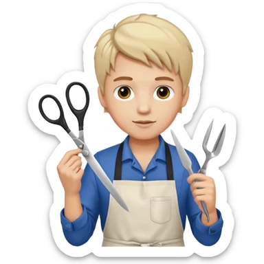 A beautiful boy salon Hairstylist sticker
