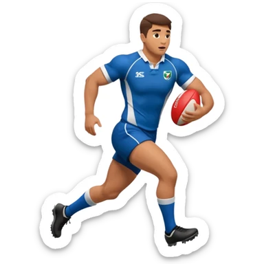Rugby player with ball running sticker