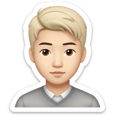 Young Asian man with modern hairstyle, professional appearance sticker