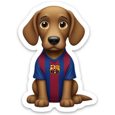 perro con camisa del barcelona fc sticker