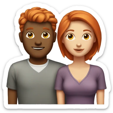 Red haired couple sticker