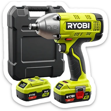 Ryobi R18ID2-0 Impact Wrench 1/4" Hex 18V ONE+ 200Nm with battery emoji style  sticker