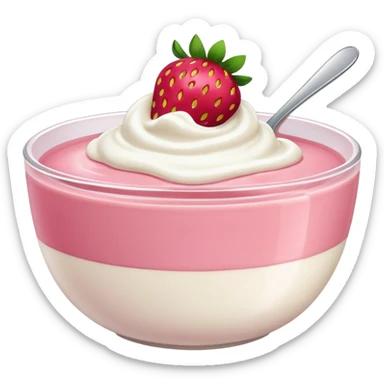 Strawberry yogurt sticker