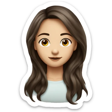 petite fllle brune cheveux long aux yeux bleus sticker