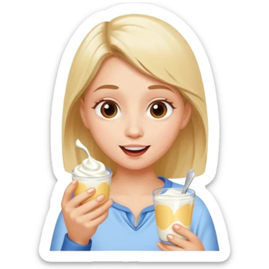 Reese eating yogurt sticker