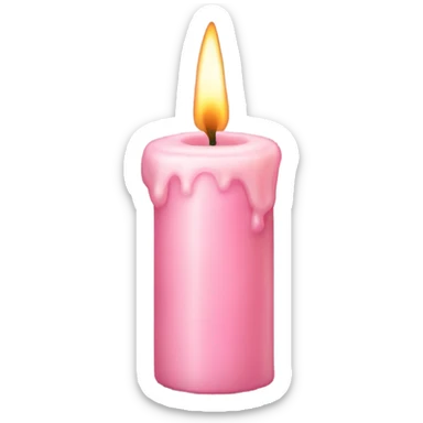 light pink candle with wax sticker