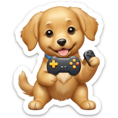 A doggy with a controller  sticker