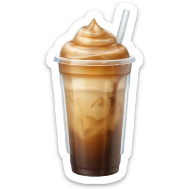 Caramel iced coffee in a clear cup  sticker