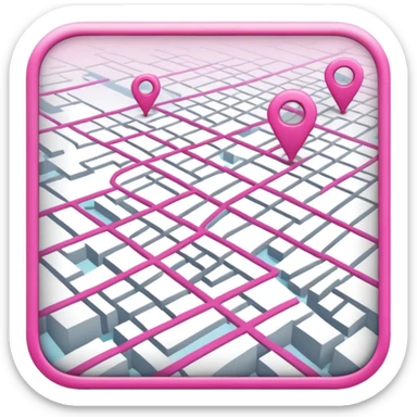 mix pink of a big gps map of the lines sticker