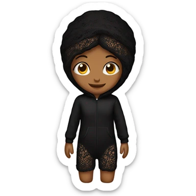 black lacy onesie sticker