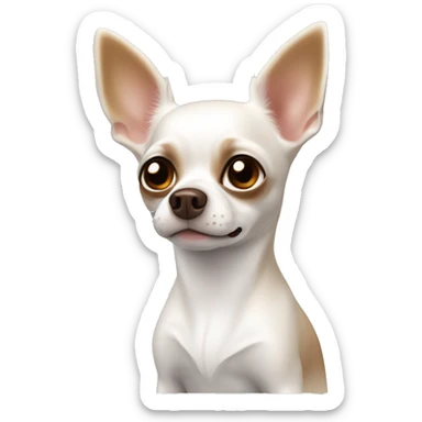 White chihuahua with brownish patches  sticker