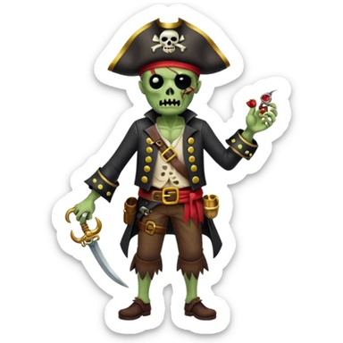 Pirate Zombie full body sticker