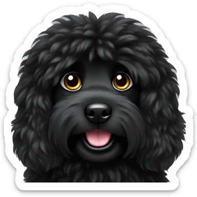 black fluffy dog sticker