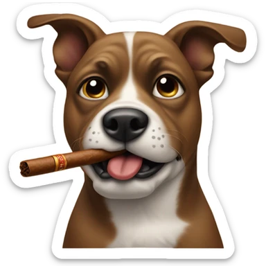 Dog with cigar sticker