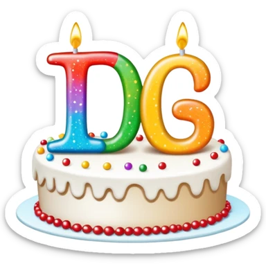 Um bolo de aniversário com o nome "Dinis"  sticker