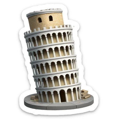 Broken Pisa tower  sticker