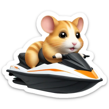hamster on jetski sticker