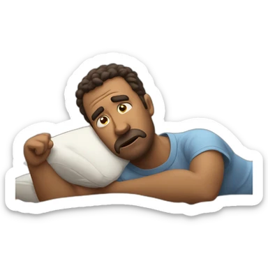 John was struggling to get up after hitting the snooze button multiple times. sticker