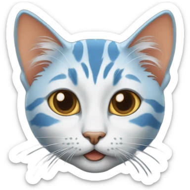 cat-blue-hair-eating-tangerine sticker