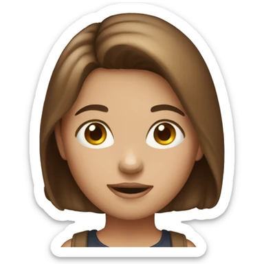 girl with balloon and brown hair sticker