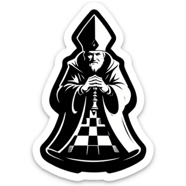 black bishop captured on a chessboard sticker