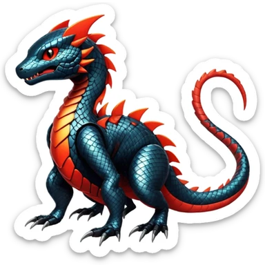 Modern Futuristic Scaly Cyber-Salandit-Litten-Hybrid (Full body) sticker