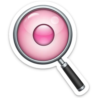 mix light pink dark pink and white girly chrome internet with a magnifying glass sticker