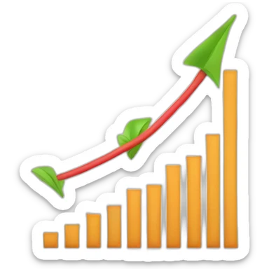 profit graph growing sticker