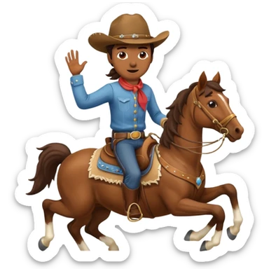 riding galloping horse with Rabbit rider sticker