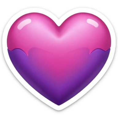 corazón rosa y morado sticker