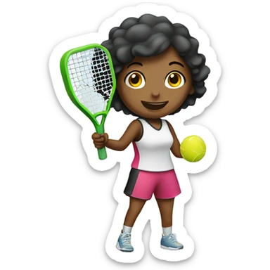 Girl playing Pickleball sticker