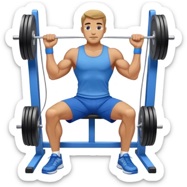 standing fit man with blue shorts cable-machine-exercise sticker