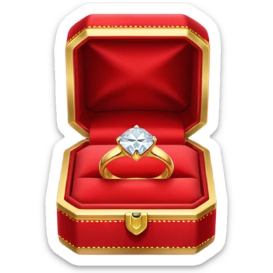 diamond ring in a red box sticker