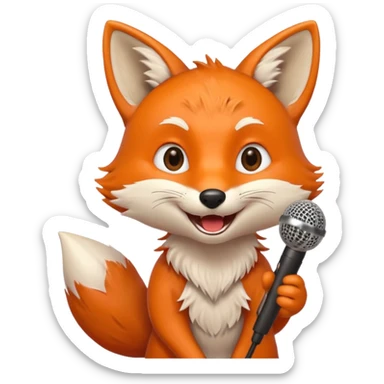 fox  singing with mic  sticker