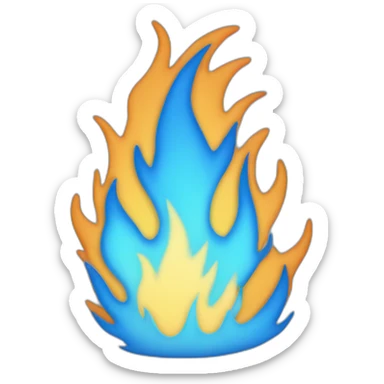 blue flames sticker