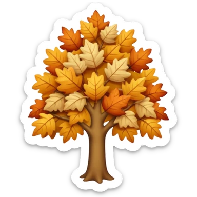 Beige Cozy tree autumn sticker