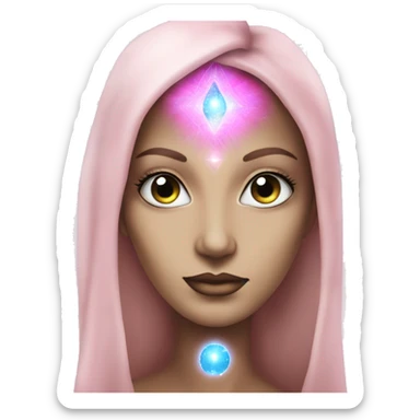 Pleiadian diva woman female third eye pink sticker