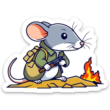 RaT inside a war trench sticker
