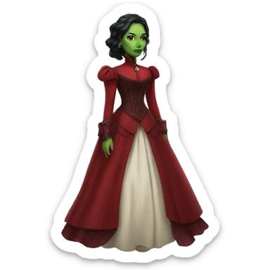 gamora in Victorian dress elegant red full body  sticker