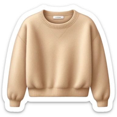 super realistic beige cashmere crop sweater isolated sticker