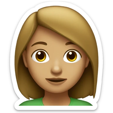 Chica con pelo castaño oscuro largo, tes blanca y ojos verde sticker