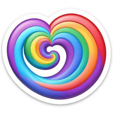 Psychedelic rainbows and hearts  sticker
