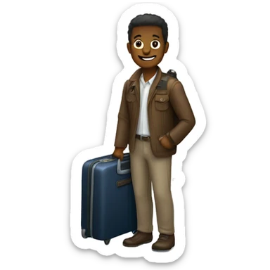 persona con maleta de viajes sticker