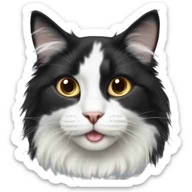 black-and-white cat domestic long-haired sticker