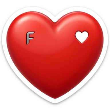 red heart on blue background and the letters F C B sticker