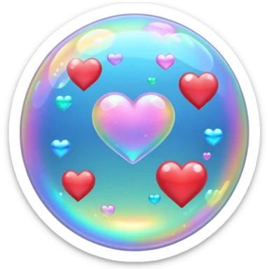 bubble love sticker
