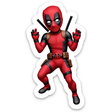 Deadpool sneaking over the wall sticker